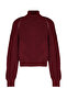 Bordo Crop Balıkçı Yaka Triko Kazak TWOAW25KZ00002 - 6