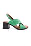 Women's Ankle Cross Strap Sandals Grass Green Genuine Leather 2532318