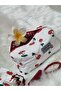 Makeup Bag Quilted Fabric Cherry Red _ Large Size - 5