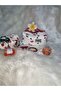 Makeup Bag Quilted Fabric Cherry Red _ Large Size - 3