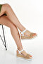 White Padded Sole Braided Wicker Orthopedic Sandals