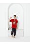Boy's Short-Sleeved, Six-Long, Crew-Neck, Plaid, Red Color Pajama Set