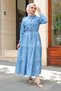 Women's Jeans Dress with Pockets and Drawstring Detail - 2