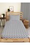 Gray Modern Patterned Single Fitted Sheet Set