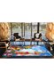 Pastel Painted Skyscraper Korean Patterned Woven Base Washable Carpet Miravip8723 - 3