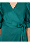 Satin Asymmetric Hem Wrap Maxi Dress - 3