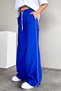 Women's Sax High Waist Lace Up Edges Slim Stripe Striped Tracksuit Pants - 5