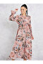 Floral Print A-Line Midi Dress - 2