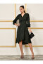 Crepe Ruffle Hem Wrap Midi Dress - 2