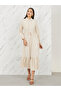 Pocket Detail Collared Tiered Maxi Dress
