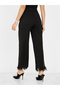 Faux Feather Trim Straight Leg Trousers - 4