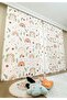Pink Floral Rainbows Patterned Children's & Baby's Room Background Curtain (SINGLE WING PRICE) - 2