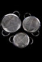 Gray Steel Pasta Strainer Set - 20-22-25 Cm, 3-Piece Basket, with Handle - C1-1-18