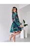 Lined Chiffon Fabric - Short Dress with Elastic Waistband - 3