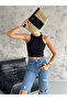 Women's Black Halter Neck Camisole Crop Blouse - 5