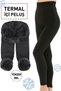 Women's Black Thermal Leggings Winter Plush Inside High Waist Leggings - 2