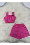 Solid Color Girls' Crop & Shorts Set - 3