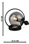 Palmas Table Lamp Black Smoked Glass - 5