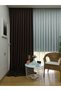 Crown Brown Solid Color Linen Background Curtain, 1/2 Sparse Pleat, Single Wing - 5
