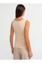 Kayık Yaka Sleeveless Top-Cream - 4