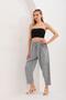 Women's Gray Front Double Pocket Linen Shalwar Trousers - 4