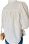 Beige Women's Blouse - Scallop Embroidered and Buttoned - 4