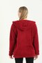 Welsoft Zippered Hoodie Short Fleece Claret Red - 4