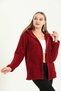 Welsoft Zippered Hoodie Short Fleece Claret Red - 8