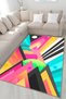 Multicolored Abstract Space Design Geometric Patterned Modern Decorative Carpet 4970 - 3