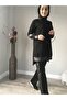 Black Tracksuit Set with Letter Stripe Detail - 3