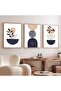 Wooden Framed 3 Piece Abstract Painting Qmrc45 - 2