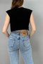 Women's Crew Neck Sleeveless Crop T-shirt - 4