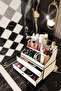 Bella Large 2-Tier, 2-Drawer Wooden Makeup, Jewelry, Bathroom, and Cosmetic Organizer, White - 4