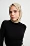 Women's Black Long Sleeve Half-neck Turtleneck Lycra Combed Cotton Bodysuit