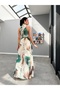 Halter Neck Patterned Slit Dress - 5