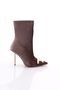Brown Velvet Women's Heeled Boots - Emblem 91123557