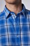 Slim Fit Long Sleeve Tight Fit Checkered Linen Texture Summer Men's Shirt - 4