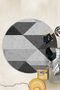 Digital Printing Washable Non-Slip Base Black Round Kitchen Carpet Living Room Carpet - 2