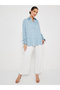 Textured Oversized Longline Shirt with Buttons - 5