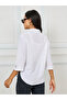 Oversized Textured Curved Hem Shirt with Patch Detail - 5