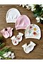 Organic 6-Piece Newborn Baby Gloves Hat Set Flower
