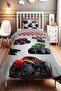Red Monster Truck Patterned Single Baby Kids Bedding Set