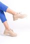 Women's Thick Sole Daily Moccasin Lace-up Loafer Shoes - 4