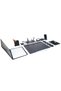 Pr610 Double Pen Black Color Leather Desk Mat Set 10 Pieces - 4