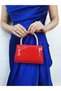 Women's Patent Leather Red Evening Dress Clutch Chain Strap Hand Wedding Engagement Night Shoulder Bag - 5