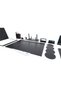 Pr610 Double Pen Black Color Leather Desk Mat Set 10 Pieces - 6