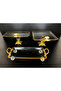 3 Piece Gold Gilded Crystal Presentation Stand with Crystal Base