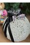 Trendy, fashionable, custom-designed, luxury, embellished , checkered clip-on hair clip with ribbon bow. - 3