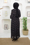 Black Hijab Dress - Patterned - 3