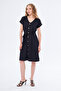 Dress with Buttons Black Color Short Sleeve - 5